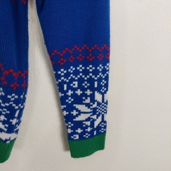 JOLLY SWEATERS Men's Ugly Christmas Sweater Size M Santa Pouch Pocket for‎ Drink - Picture 4 of 8